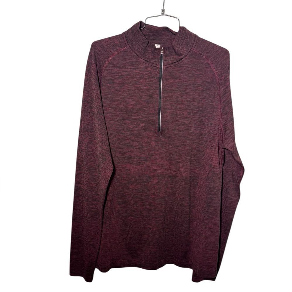 LULULEMON Tech 1/4 ZIP PERFORMANCE LONG SLEEVE Black Cherry Large